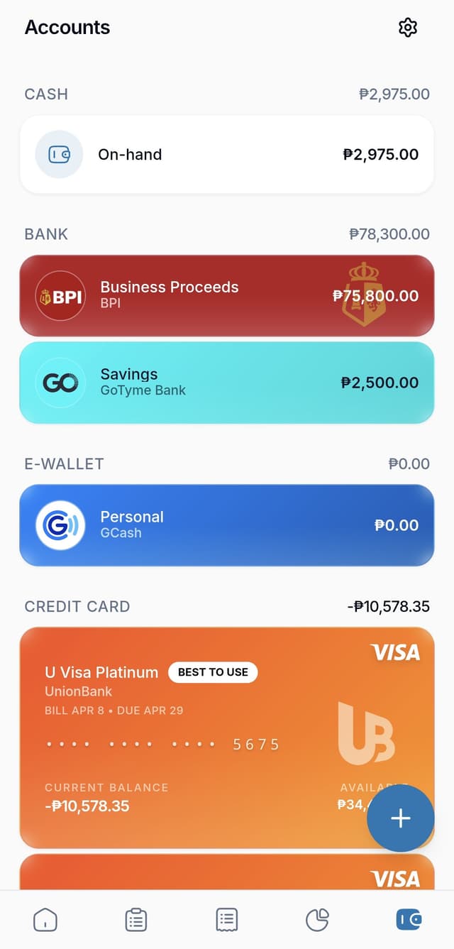 Accounts screenshot