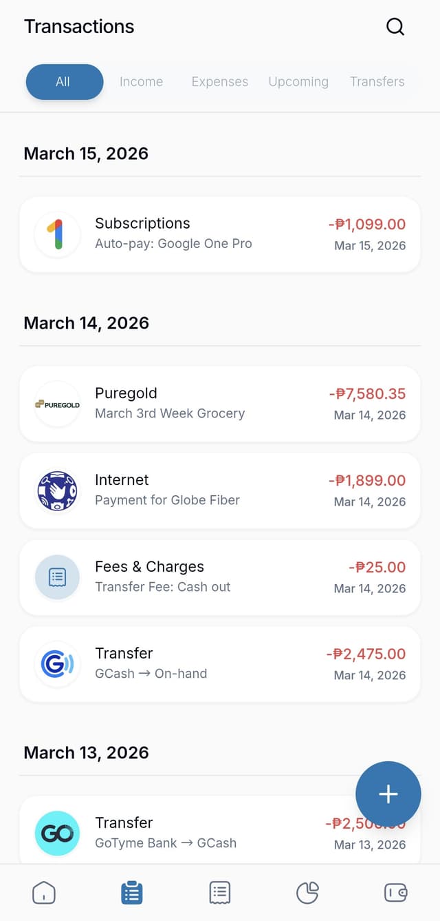 Transactions screenshot